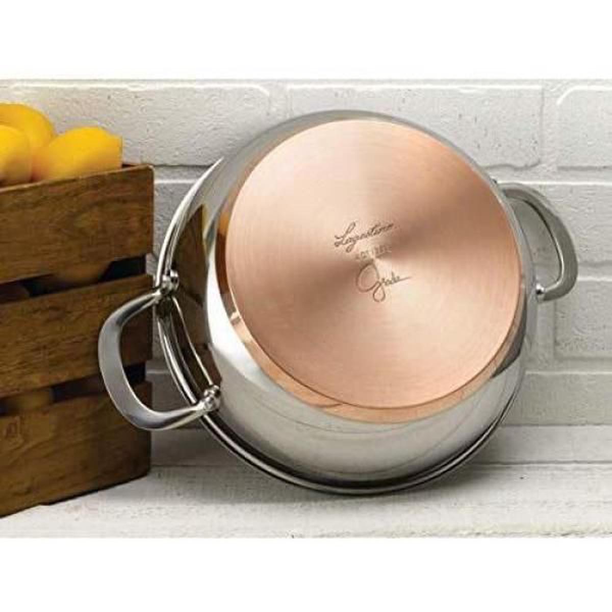 4 qt. Round Stainless Steel Dutch Oven in Silver with Lid