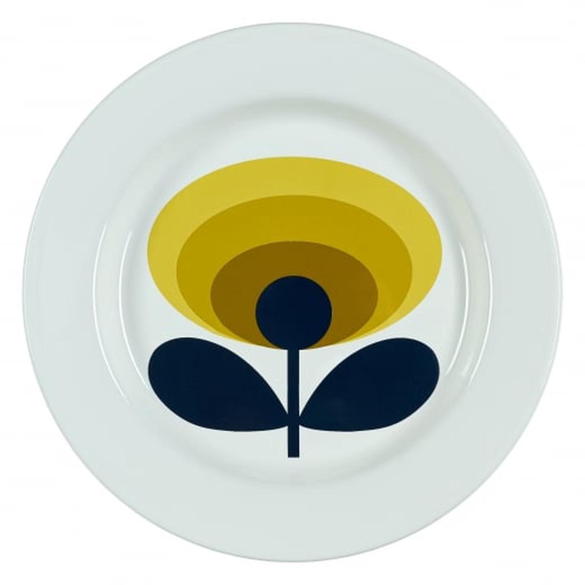 70s Oval Flower Enamel Plate - Dandelion