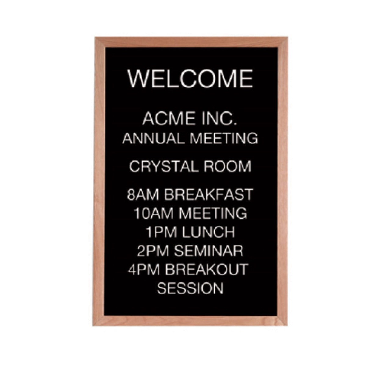 Aarco AOFD3624L 24 Inch Black Felt Oak Message Center Board Open Face