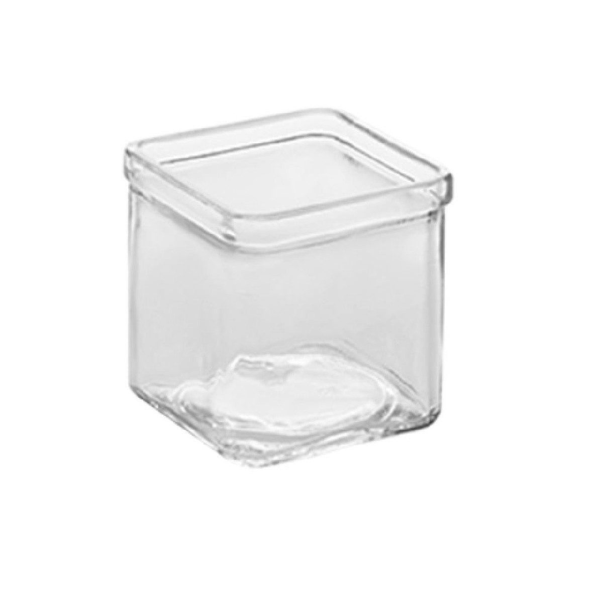 American Metalcraft GJ8 8 Oz Clear Glass Square Condiment Jar