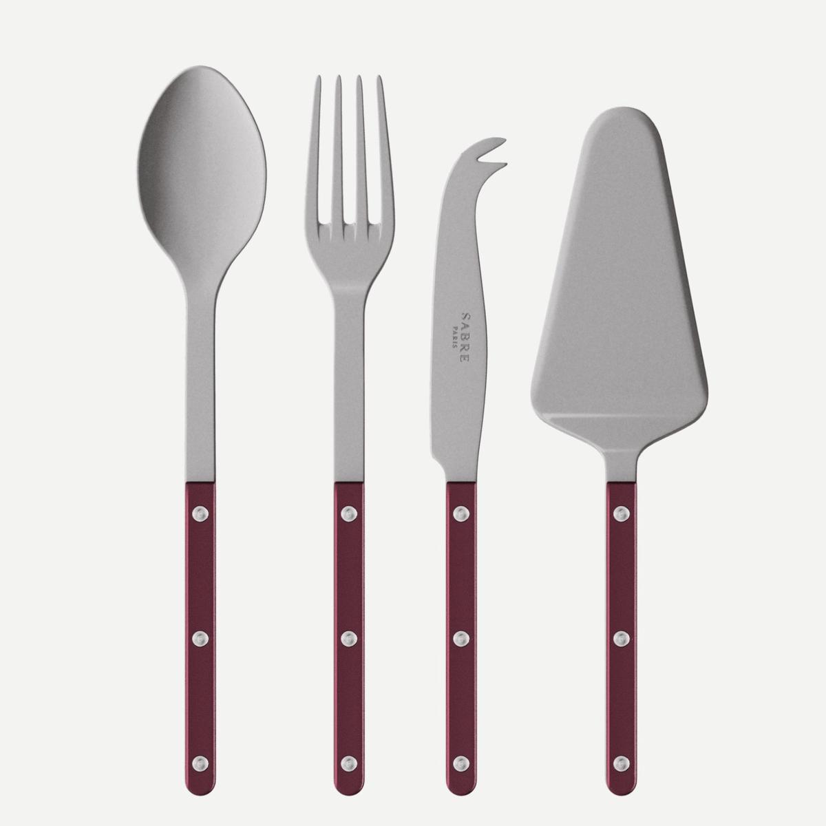 Bistrot Vintage Pearly, Aubergine - Set of 4 Bistrot must-have serving pieces