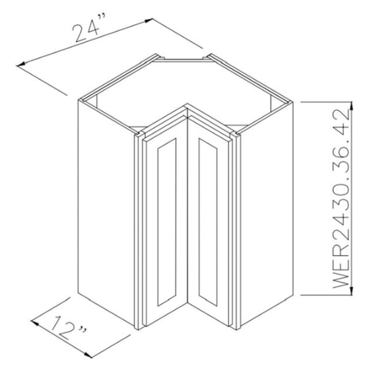Butterscotch Shaker 24" x 42" Wall Easy Reach Corner Cabinet