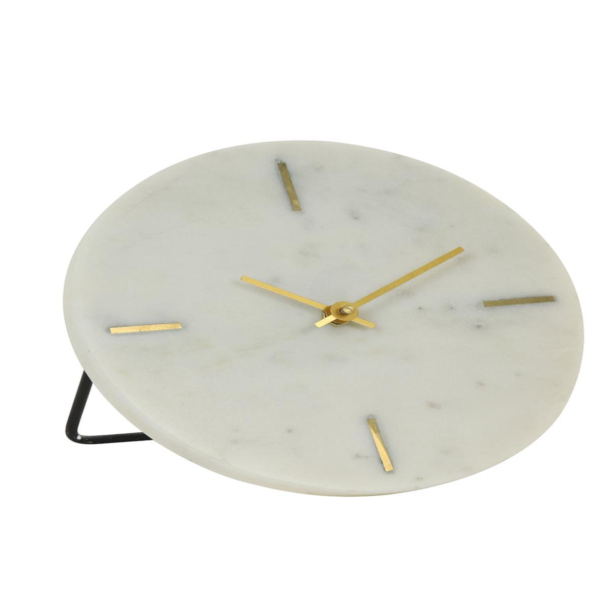 Cream Marble Mantle Clock