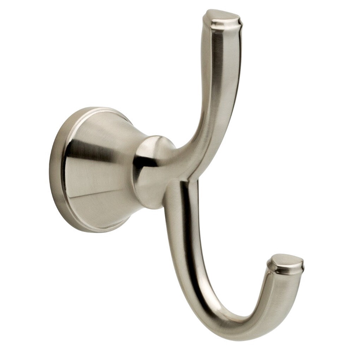 Delta Lorain Double Hook Brushed Nickel Wall Mount Towel Hook
