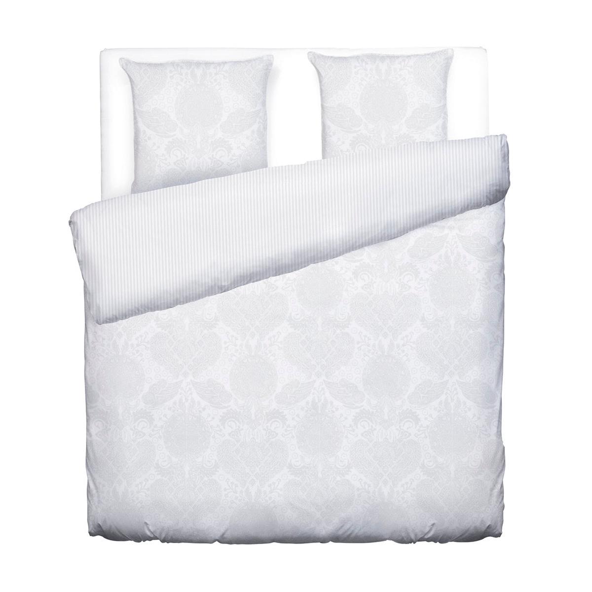Duvet cover cotton satin Jacquard woven Arles White - 135 x 200 cm - 200 x 200 cm