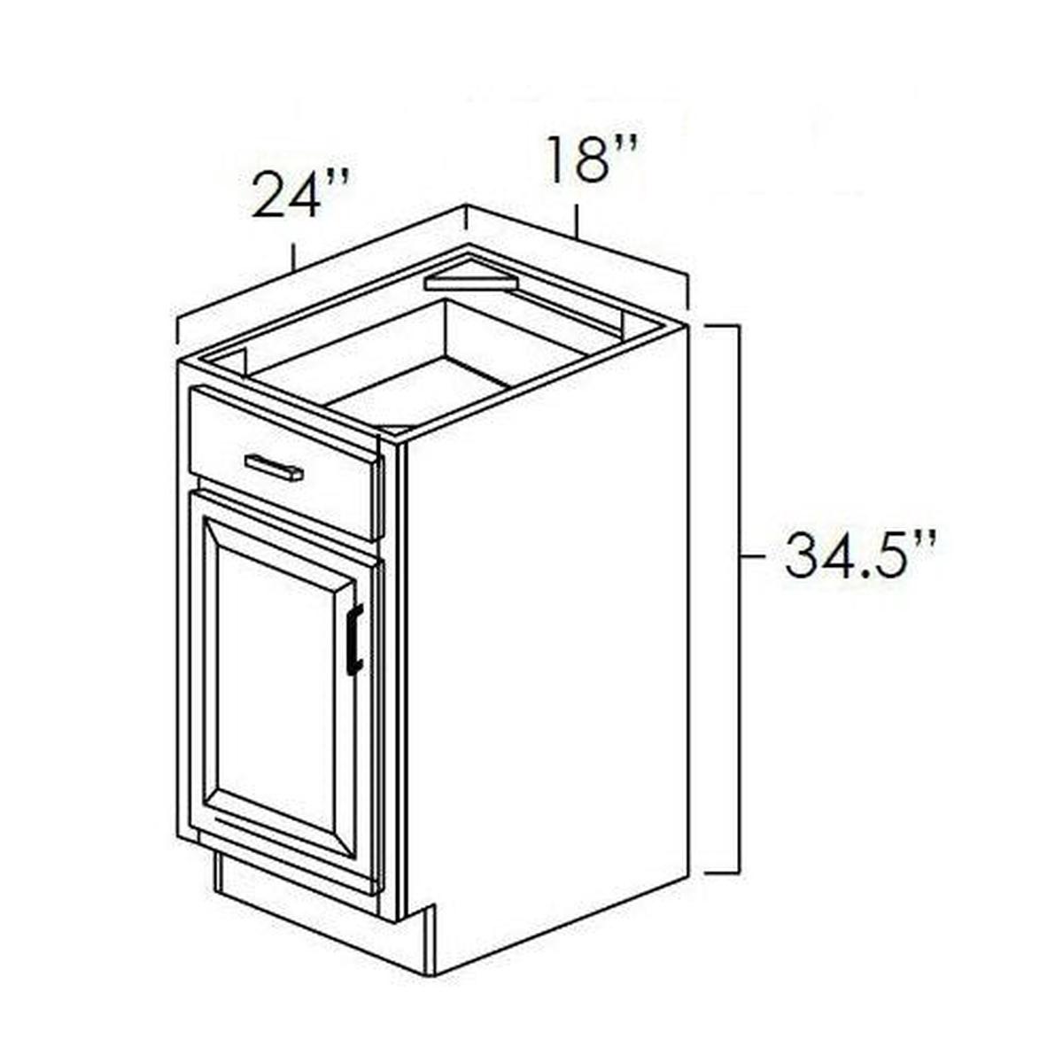 English Toffee 18" Base Cabinet Pre-Assembled