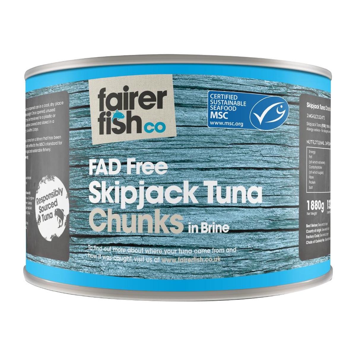 Fairer Fish MSC Free School Tuna Chunks in Brine 1.88kg - HW303