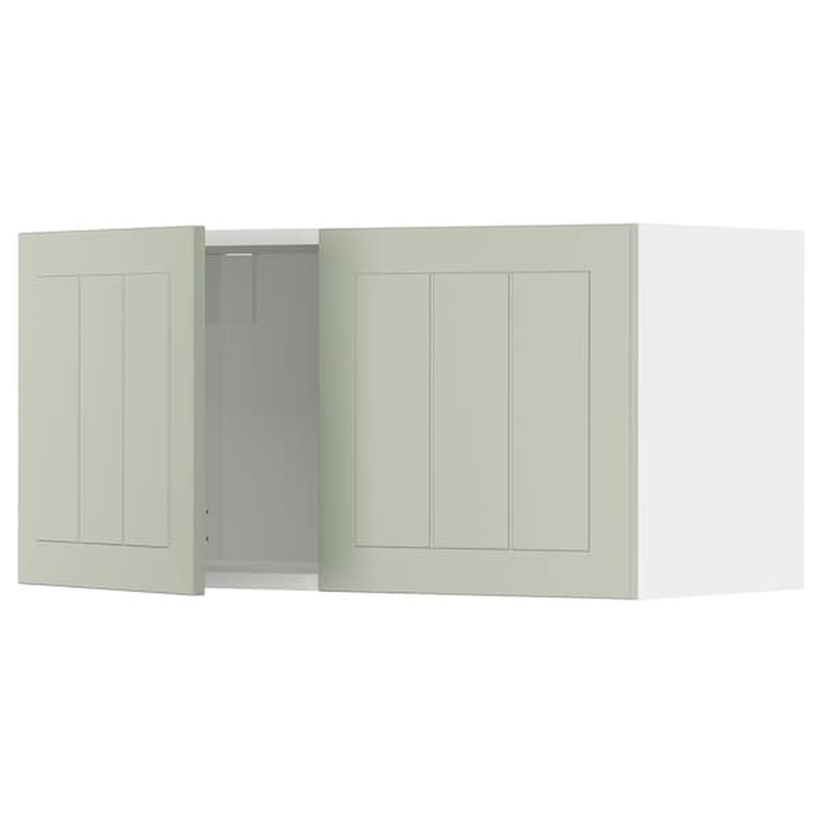 METOD wall cabinet with 2 doors, white/Stensund light green, 80x40 cm