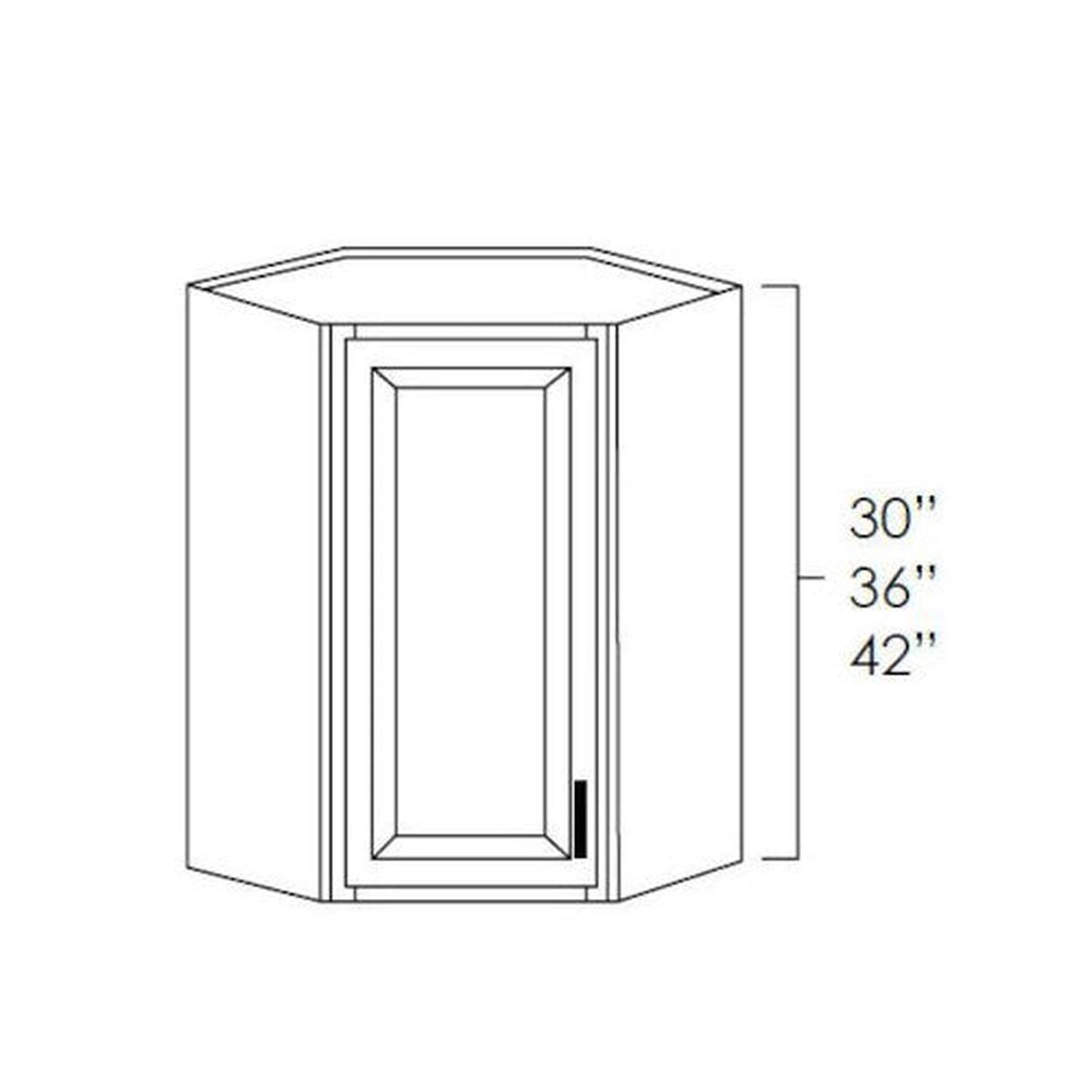 Platinum Shaker 24" W x 42" H Diagonal Corner Wall Cabinet