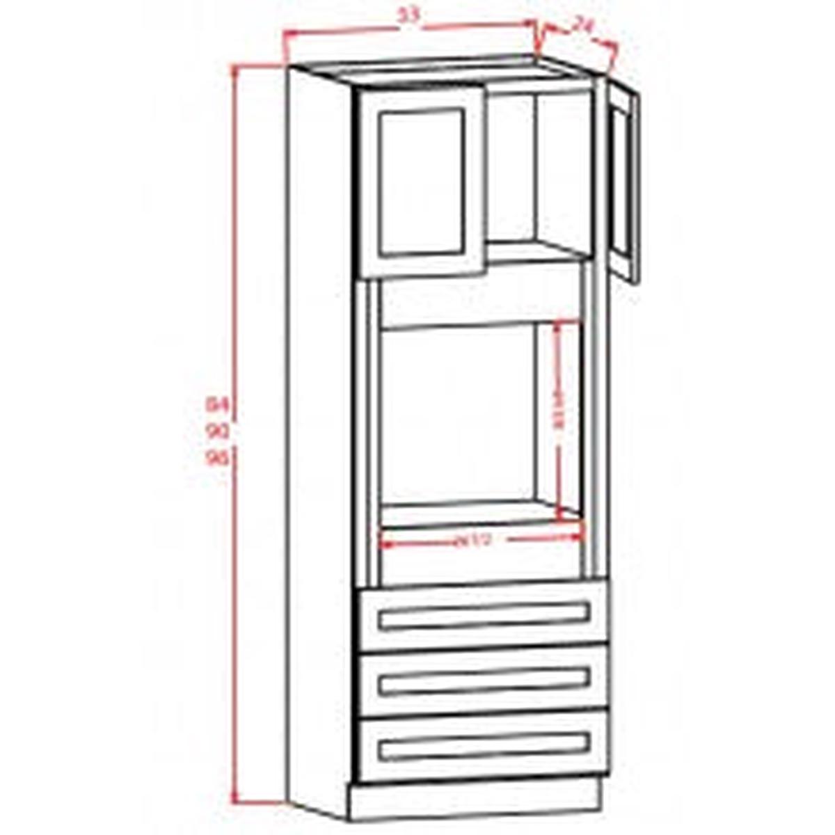 Rigby Mist 33"W x 96"H Universal Oven Cabinet