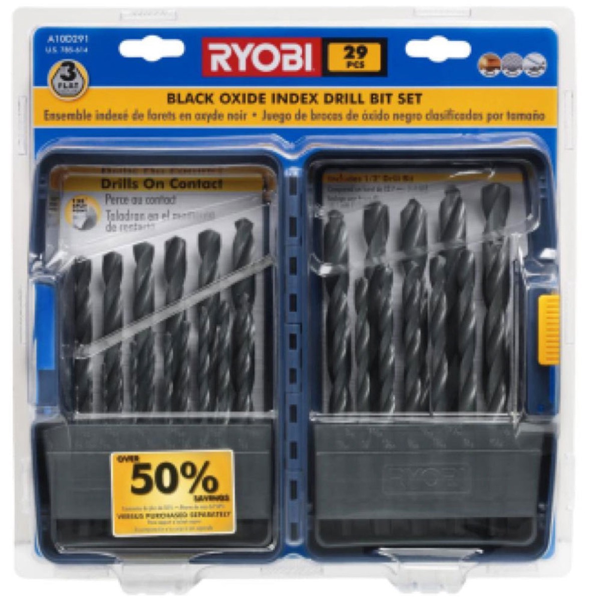 RYOBI Black Oxide Index Drill Bit Set (29-Piece) A10D291