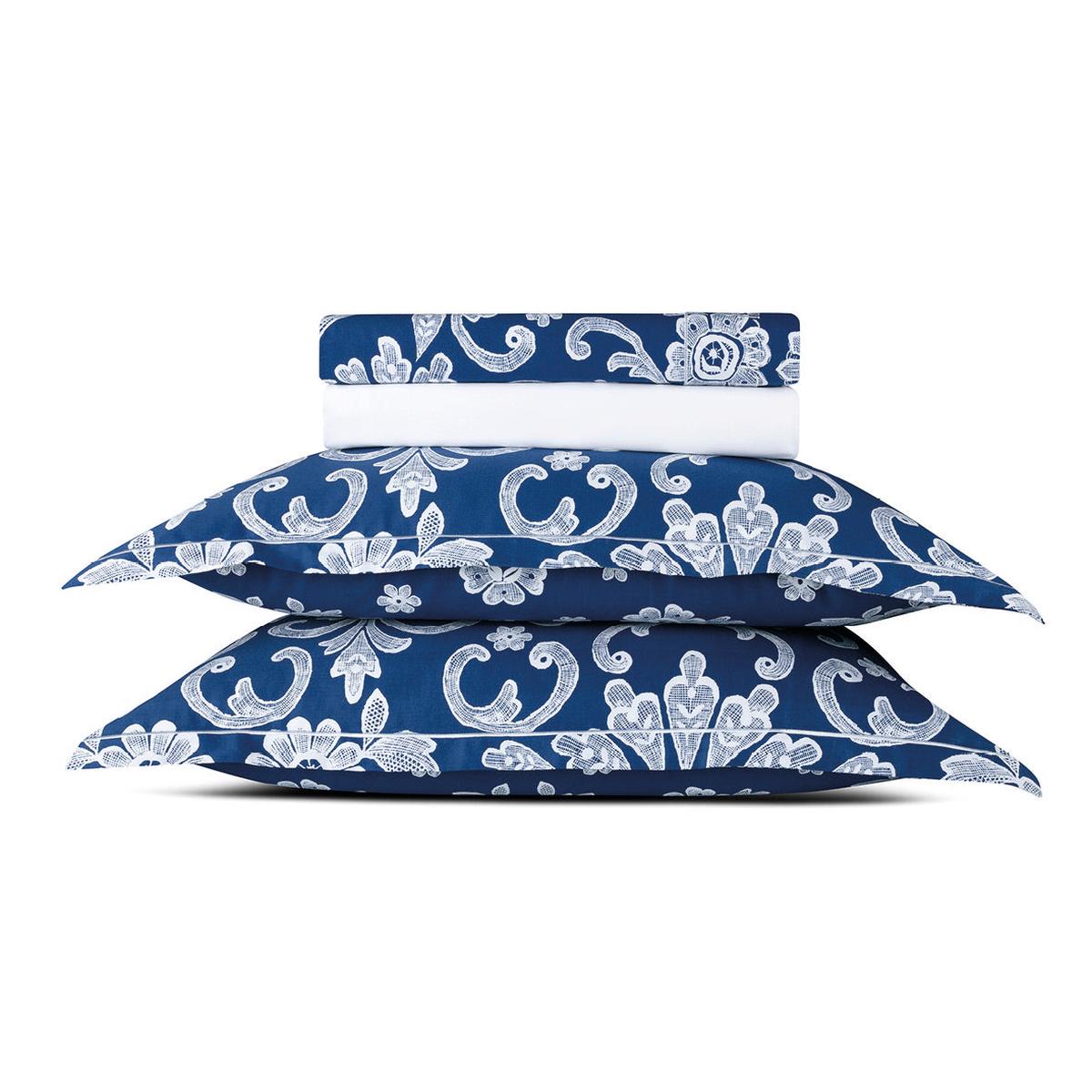 Sheet set cotton satin - Passementerie Blue