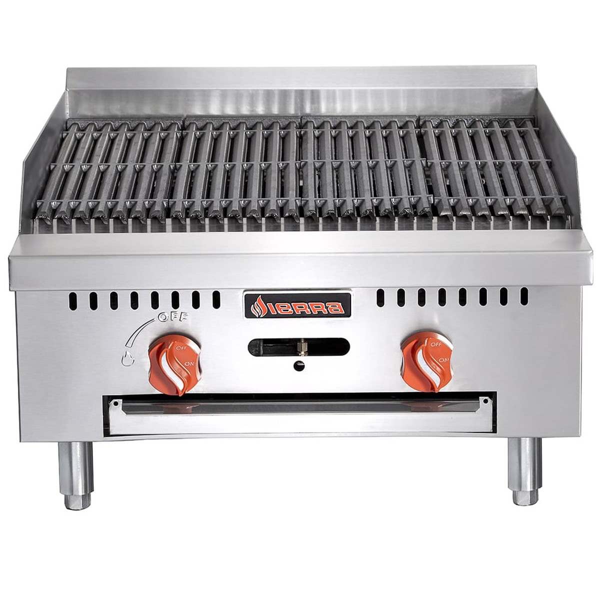 Sierra Range SRRB-24 24" Radiant Natural Gas Charbroiler - 60,000 BTU
