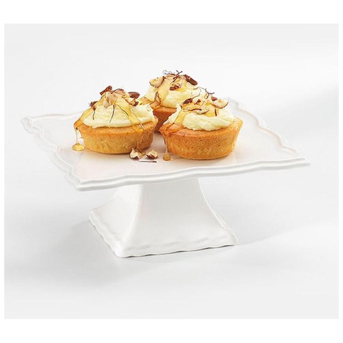 Symphony Square Cake Stand 20Cm-White