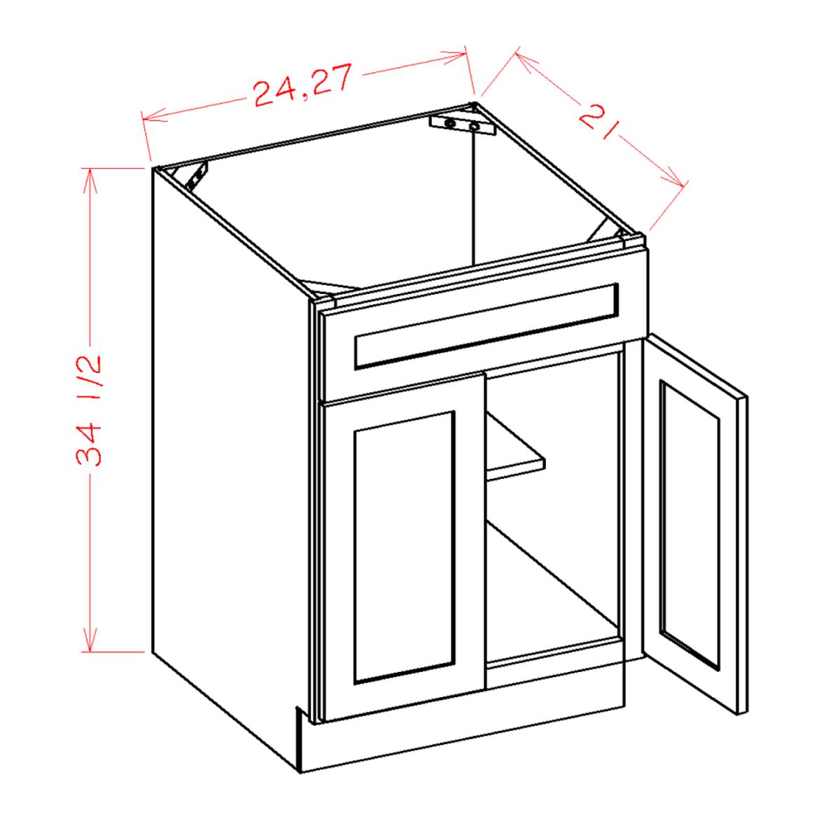 Torrance White 24" Vanity Sink Base Pre-Assembled