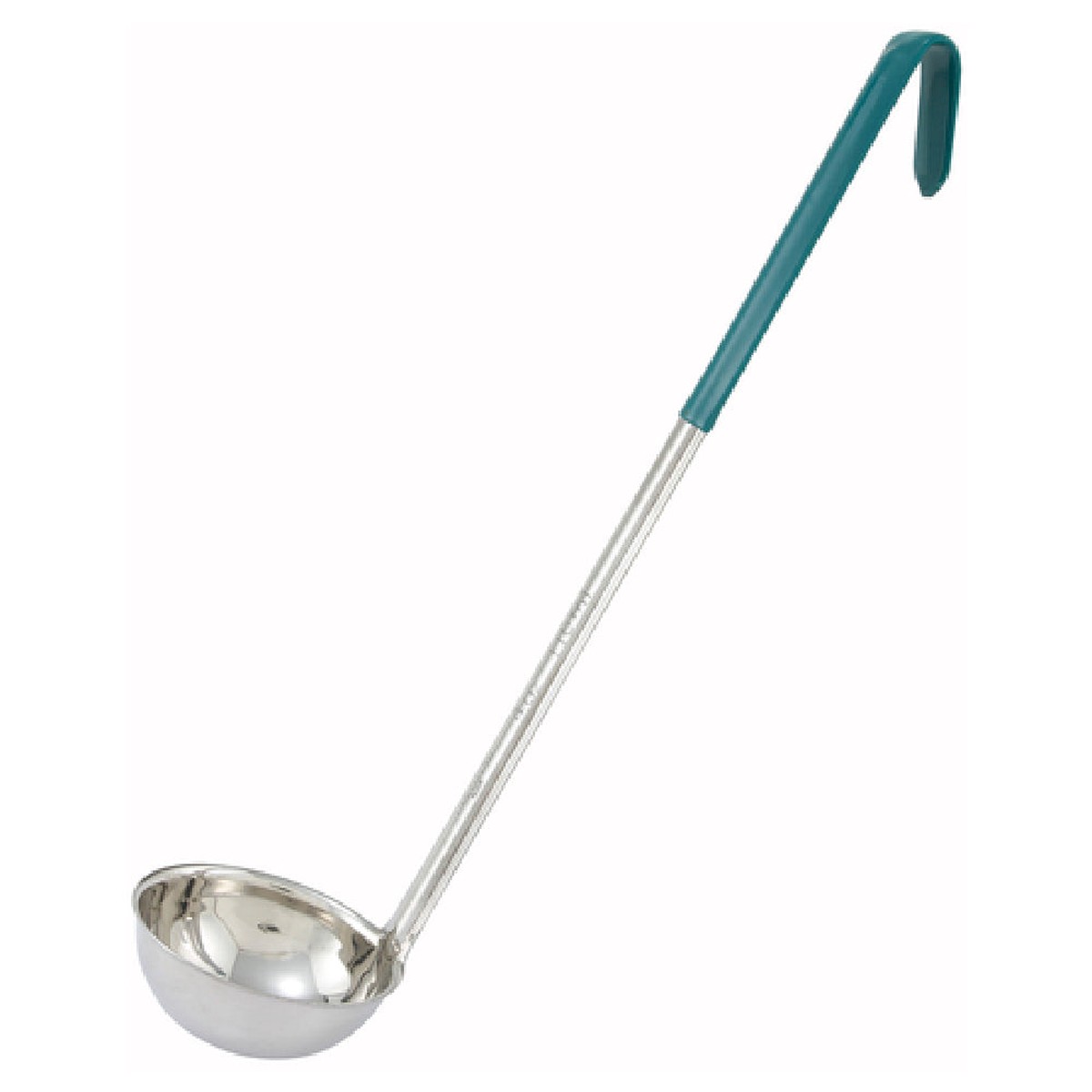 Winco LDC-4 4 Oz Color-Coded Ladle One-Piece Stainless Steel Green