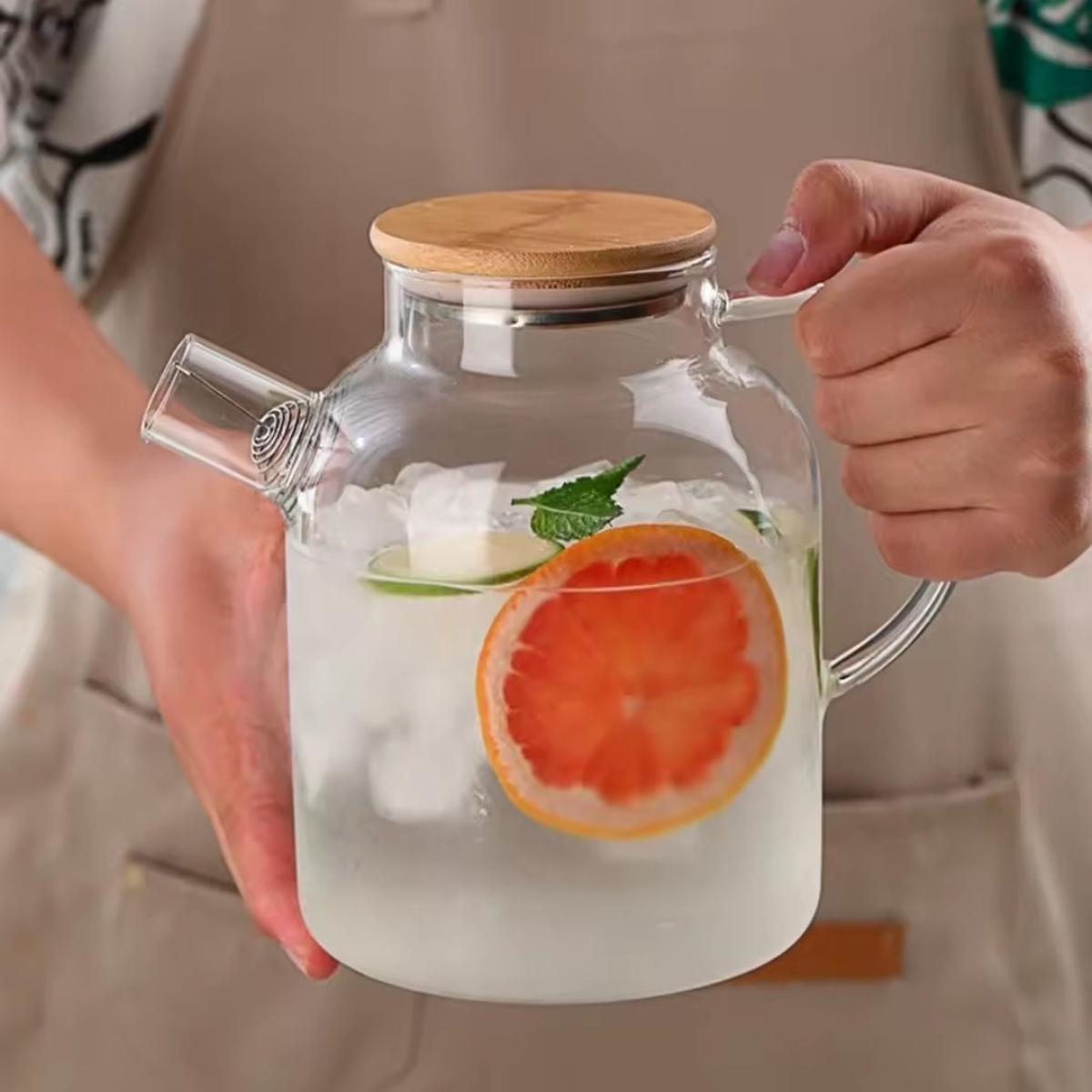 1.5 Litre Borosilicate Glass Jug with Bamboo Lid