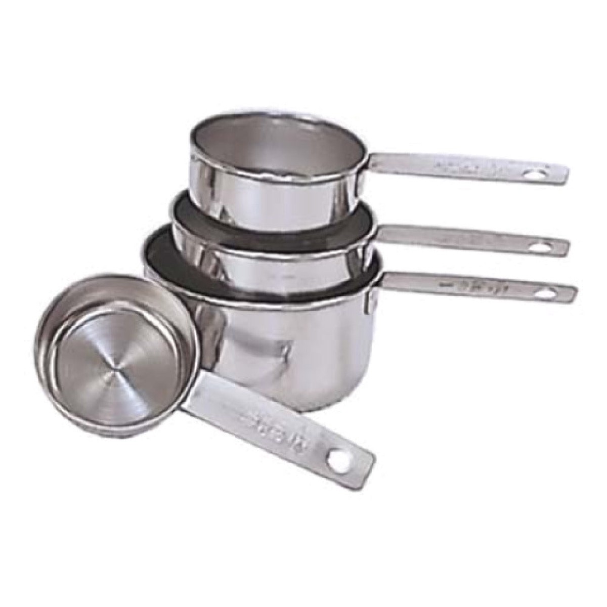 Admiral Craft MCS-4 Stainless Steel Measuring Cup Set with Interior and Exterior Graduations