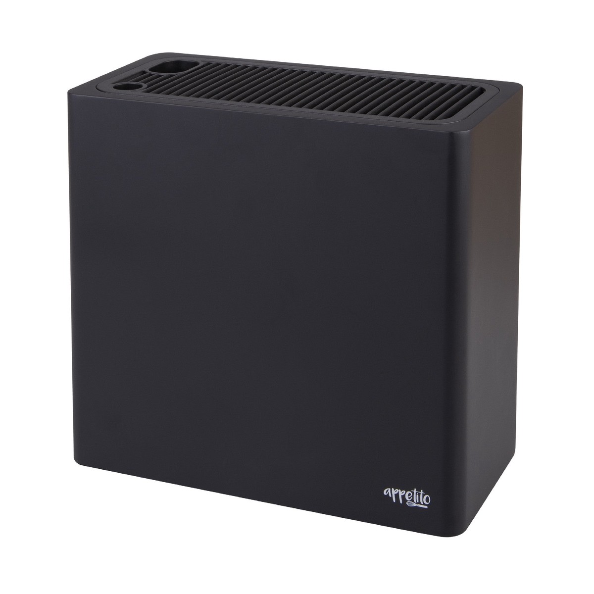 Appetito Rectangle Universal Knife Block - Matte Black