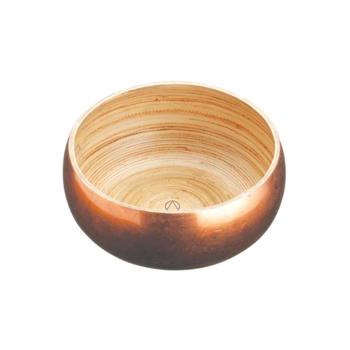 Artesa Copper Finish Bamboo Serving Bowl