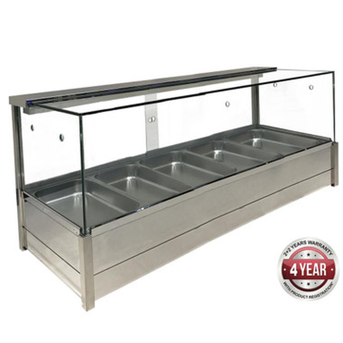 BM17SD Heated Wet 10 x Half Pan Bain Marie Square Countertop Display