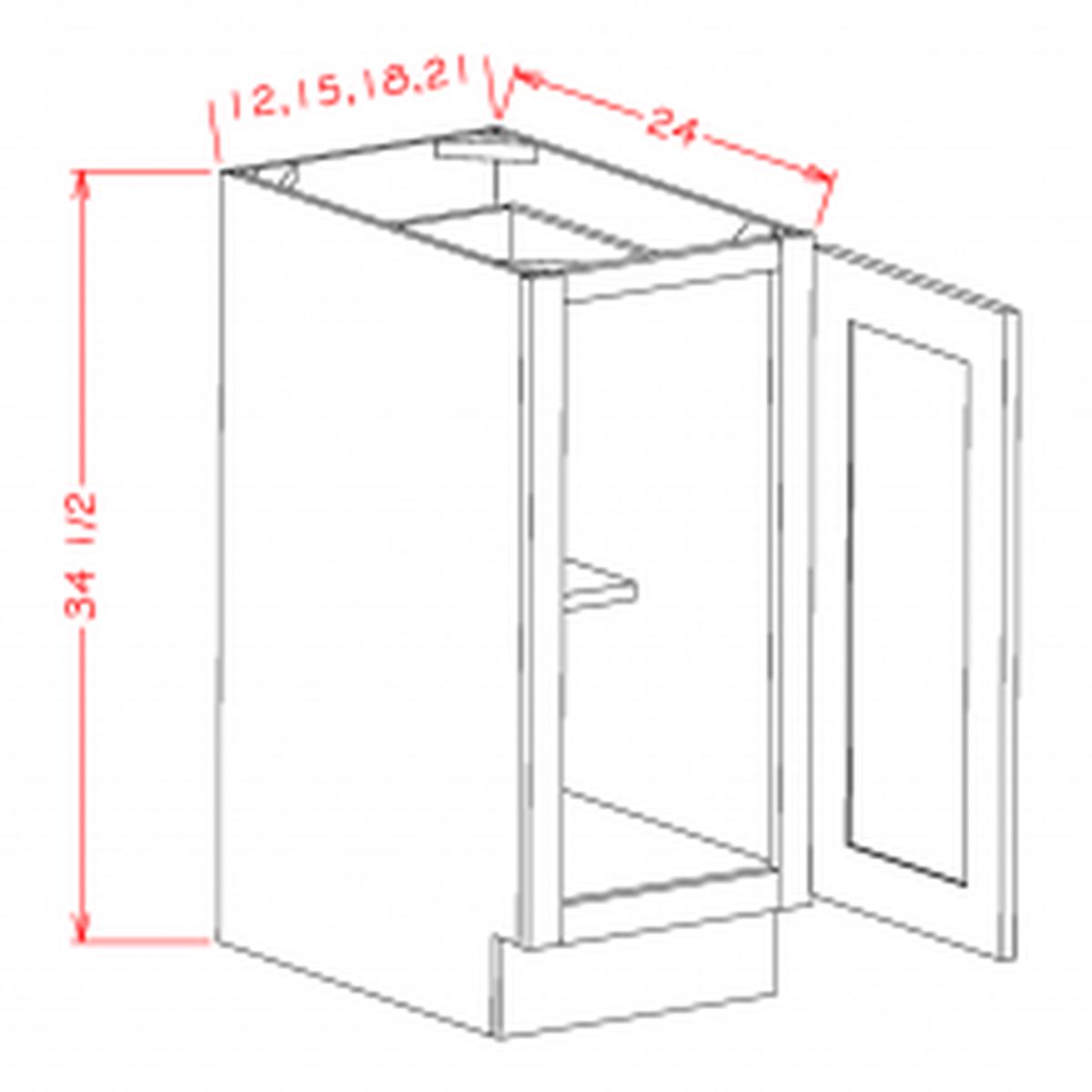 Casselberry Antique White 18" Full Height Door Base Cabinet Pre-Assembled