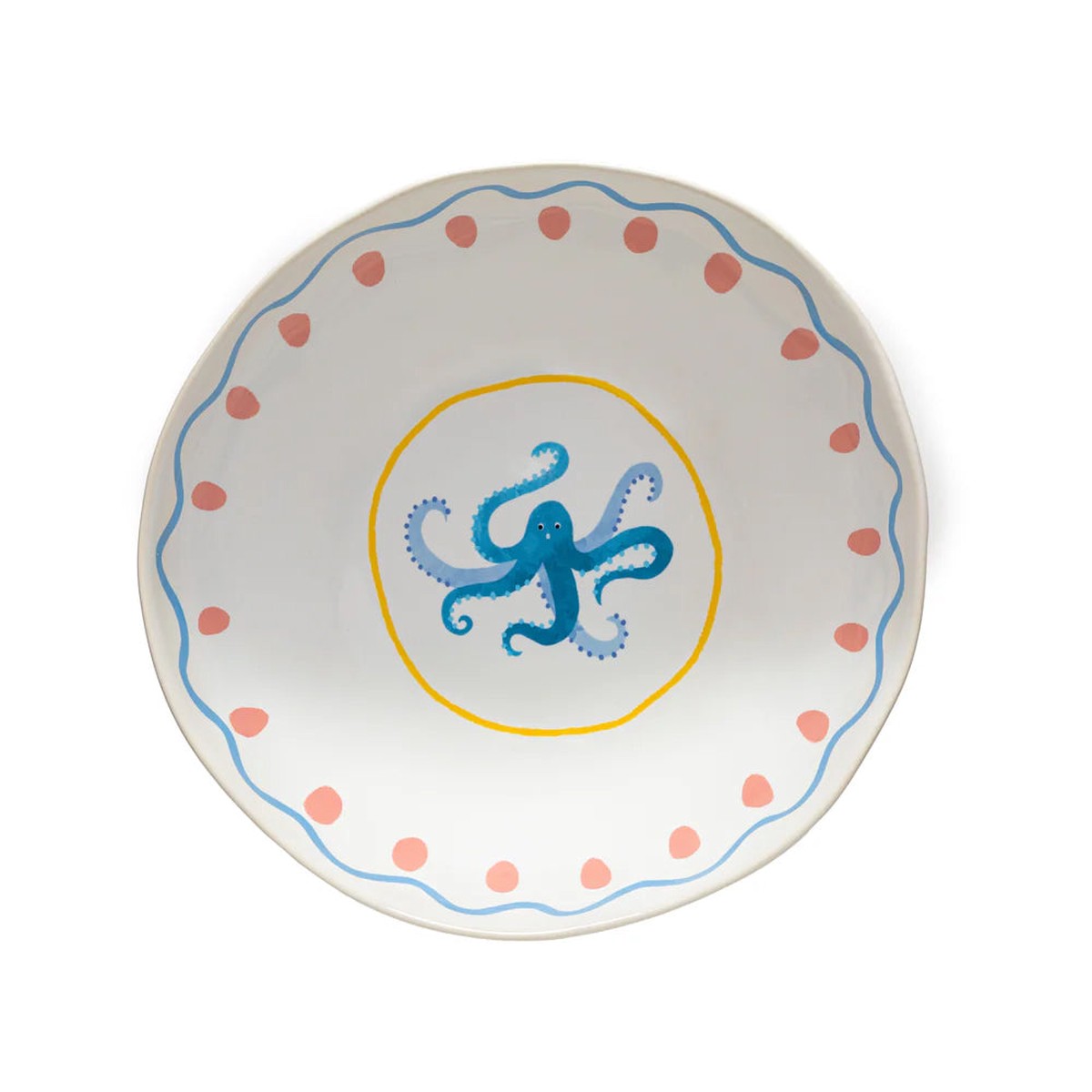 Costa Nova 10.8" Summer Bliss Octopus Stoneware Salad Bowl - LNS281-OCT