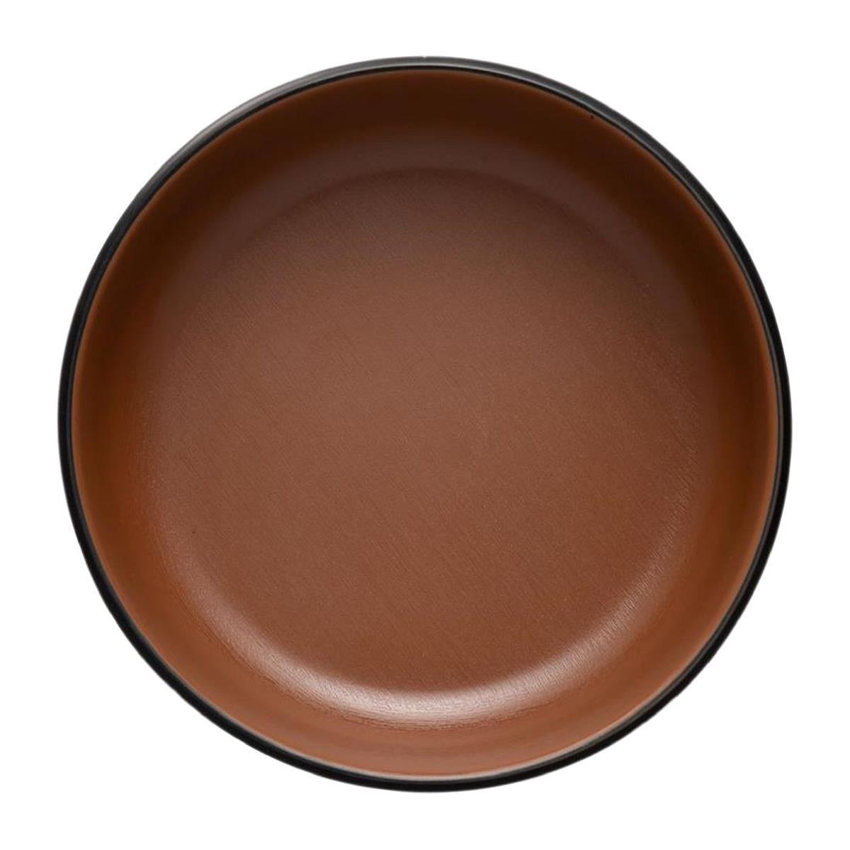 Coucou Dual Colour Round Sauce Dish 155mm - Brown & Black (12 Pack) (Colour: Brown & Black | Pack of 12 | 155mm / 6.1" | Melamine material) PAS-DU596