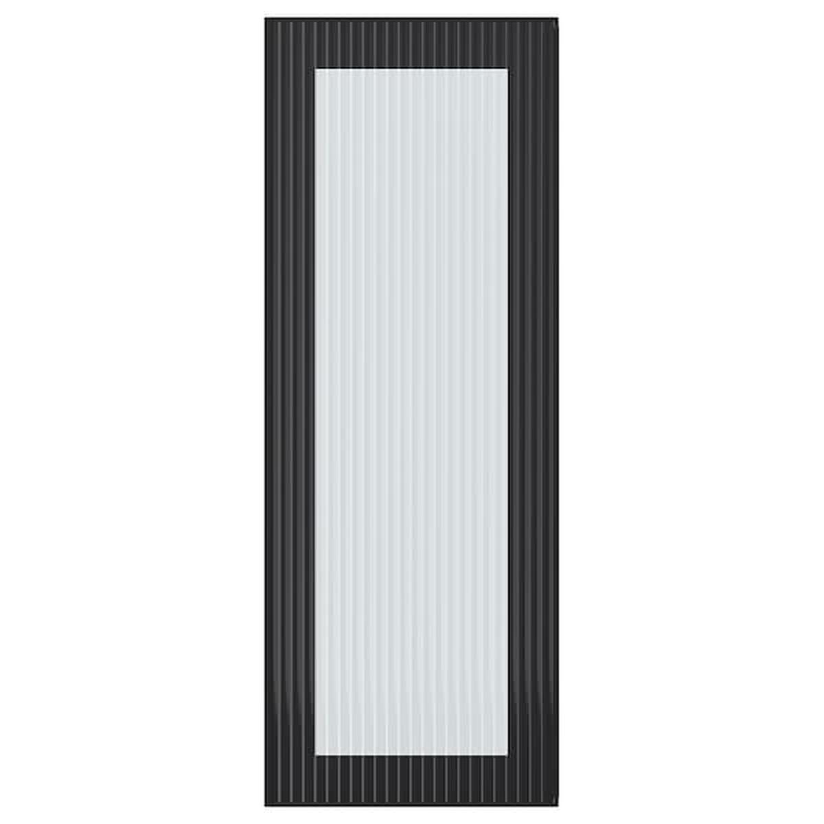 HEJSTA glass door, anthracite/reeded glass, 30x80 cm