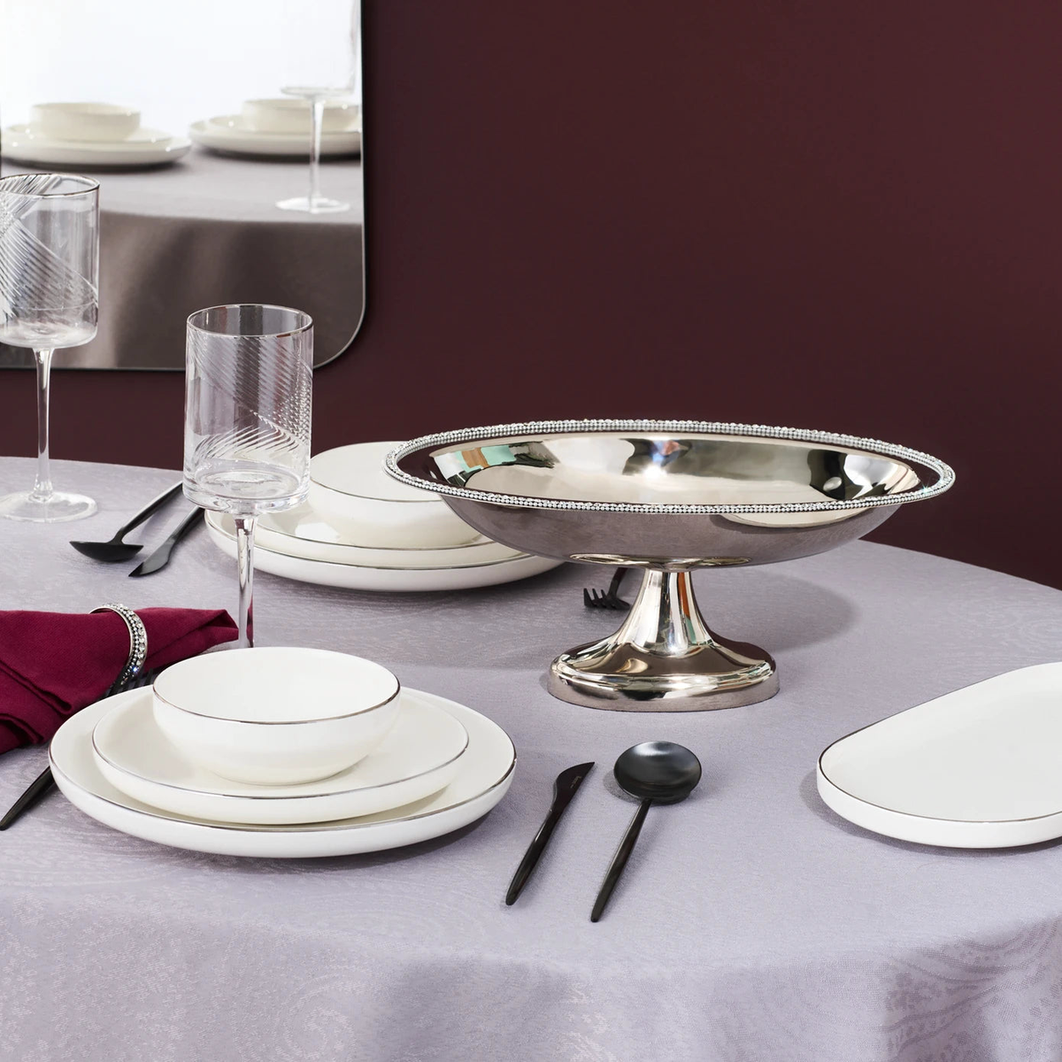 Home Majesty Stainless Steel Oval Bowl, Silver