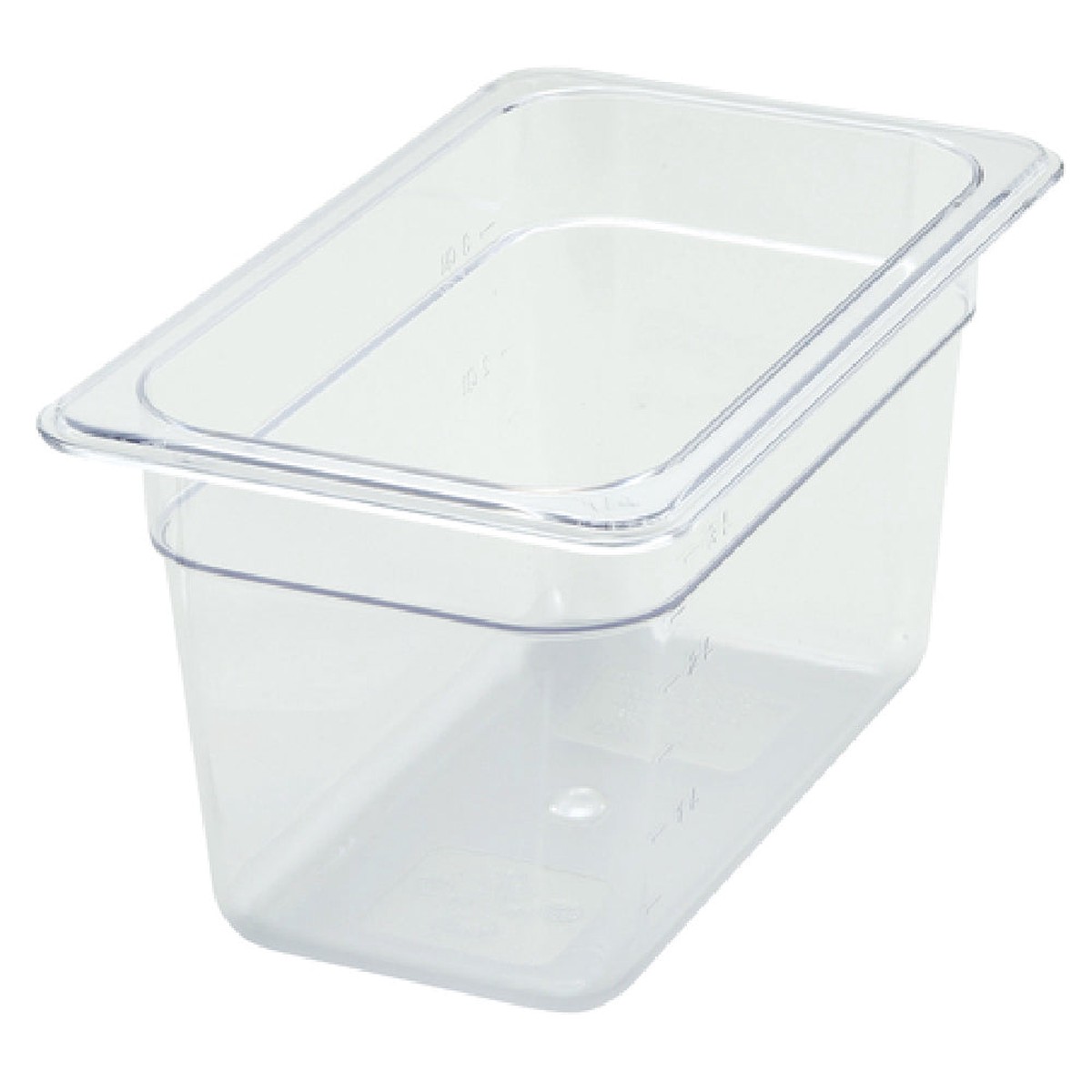 Winco SP7406 10 Inch Clear Polycarbonate Food Pan 1/4 Size with Dishwasher Safe