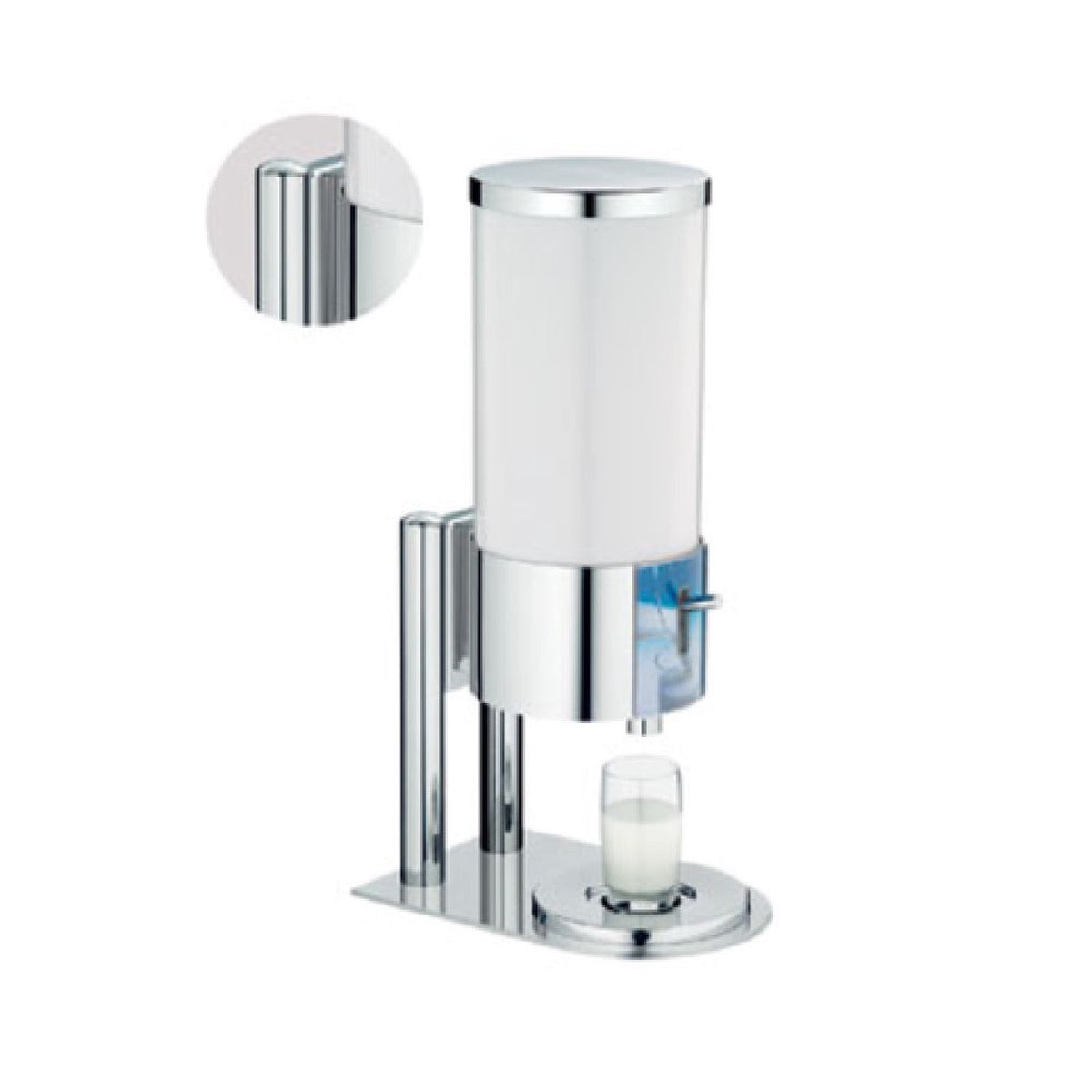 BauscherHepp 06.3390.6040 227-1/2 Oz Milk Beverage Dispenser SAN Plastic Stainless Steel and White