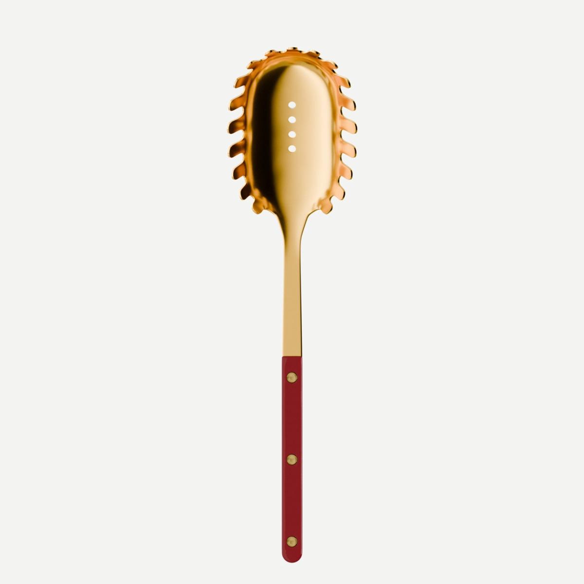 Bistrot Gold color Solid, Burgundy - Spaghetti spoon