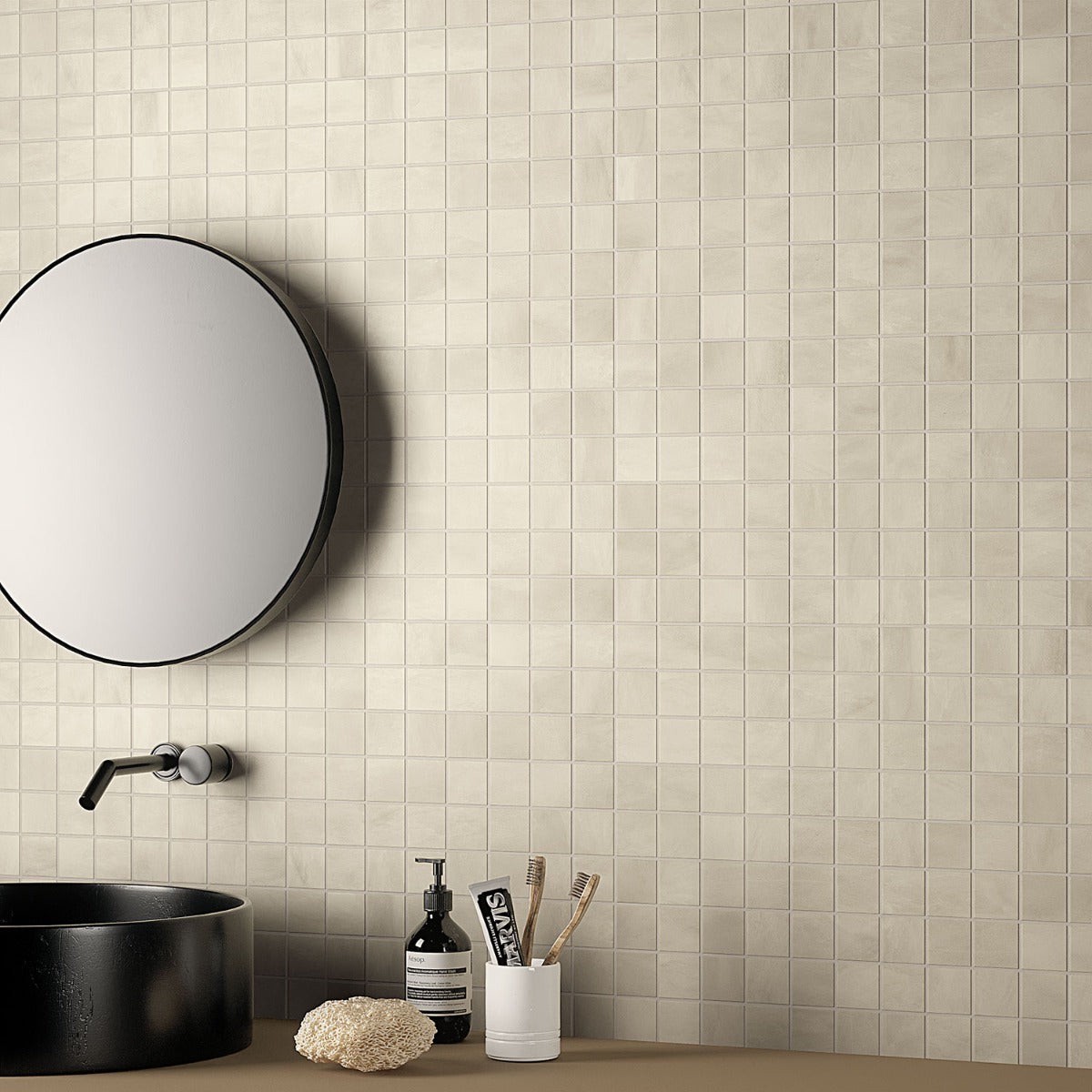 Clay Shy Beige 2x2 Matte Porcelain Mosaic Tile - Lux Tile