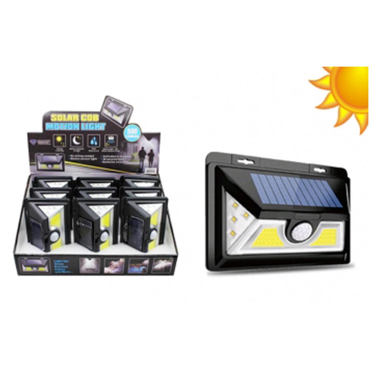 Cob Led Solar Motion Light (500 Lumens) - Black