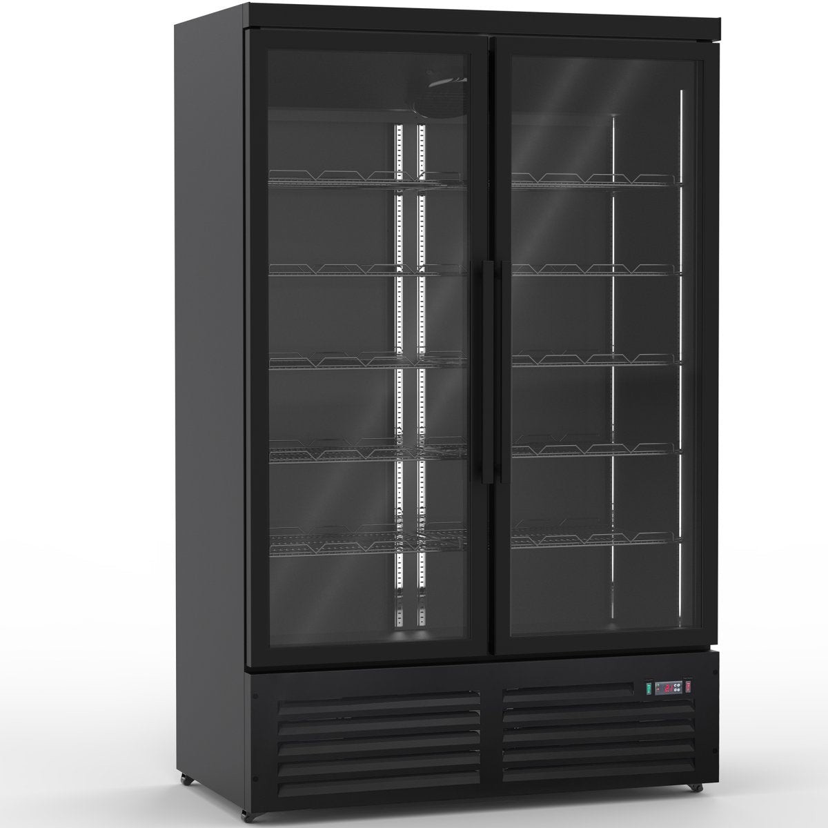 Commercial Display Refrigerator With Double Glass Door 1000 Litres Black | Kxg1253 Black
