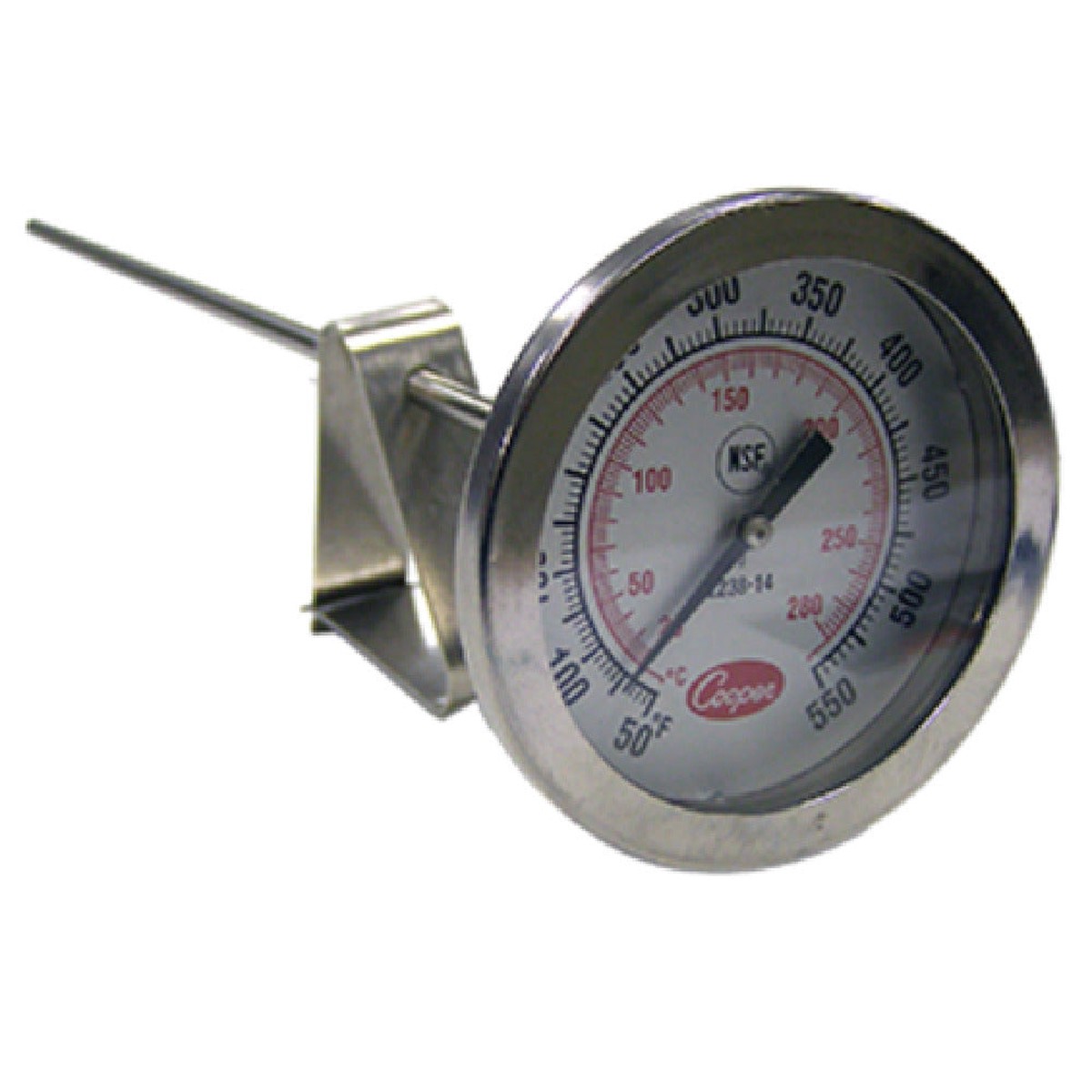 Cooper Atkins 2238-14-3 2 Inch Dial Pocket Thermometer Stainless Steel With Vessel Clip