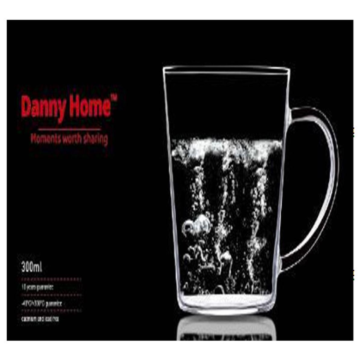 Danny Home 2Pc Borosilicate Glass Cup 300Ml - Clear
