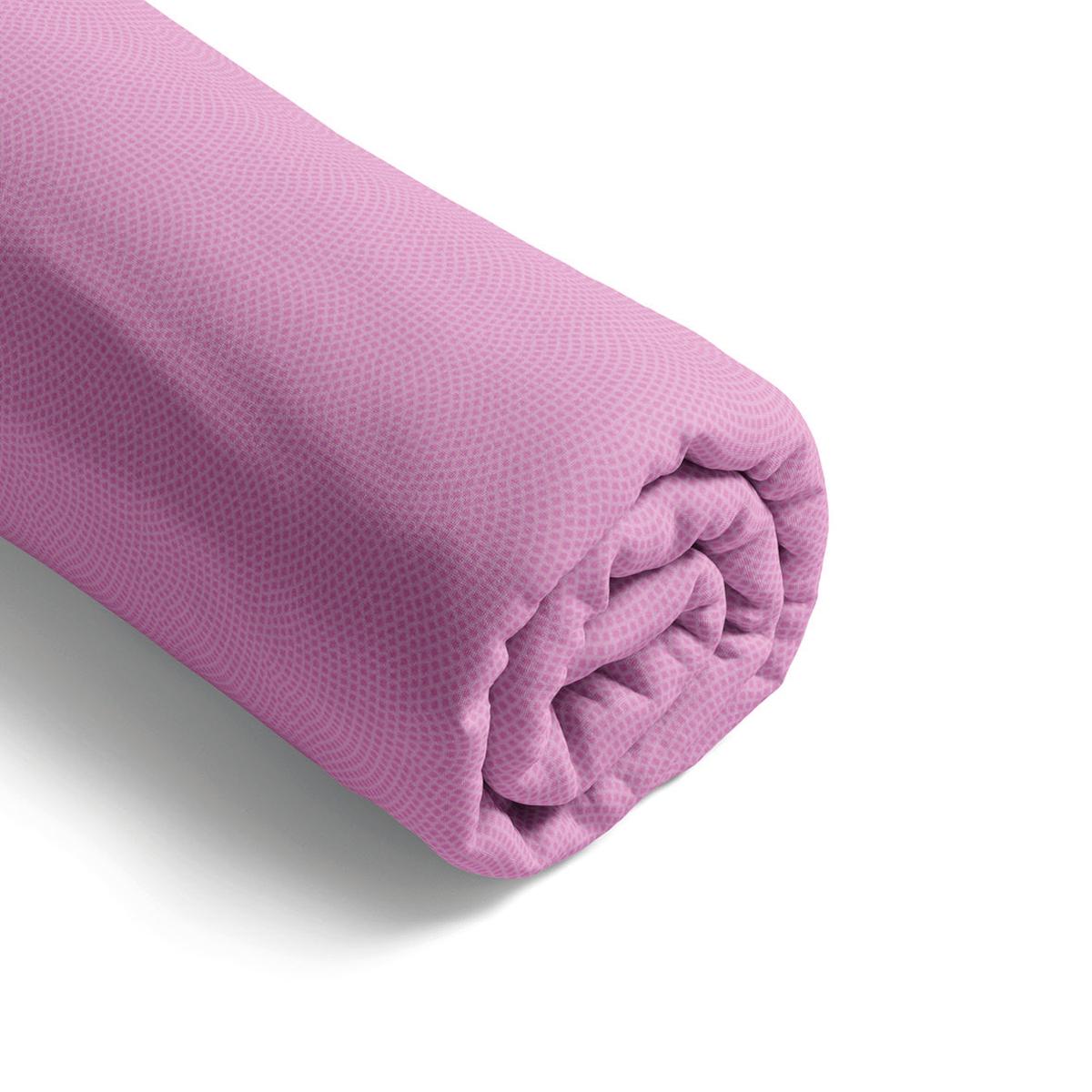 Fitted sheet cotton satin - Ondelia Pink - 180 x 200 x 30 cm