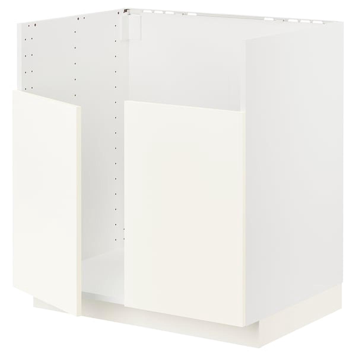 METOD base cab f TALLSJN sink, white/Vallstena white, 80x60 cm