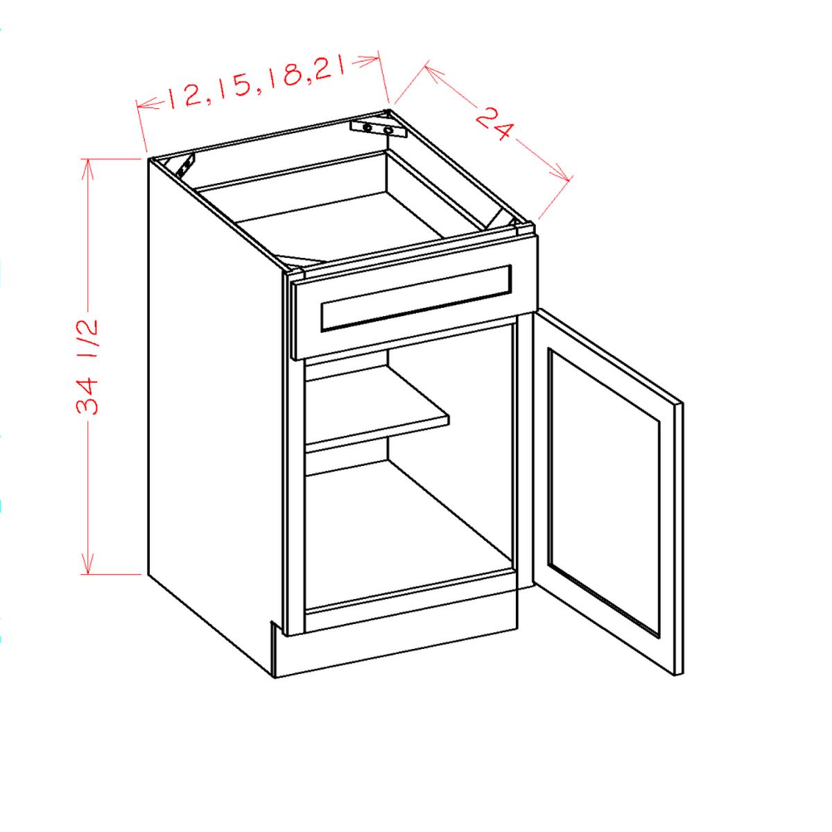Rigby Mist 12" Base Cabinet Pre-Assembled