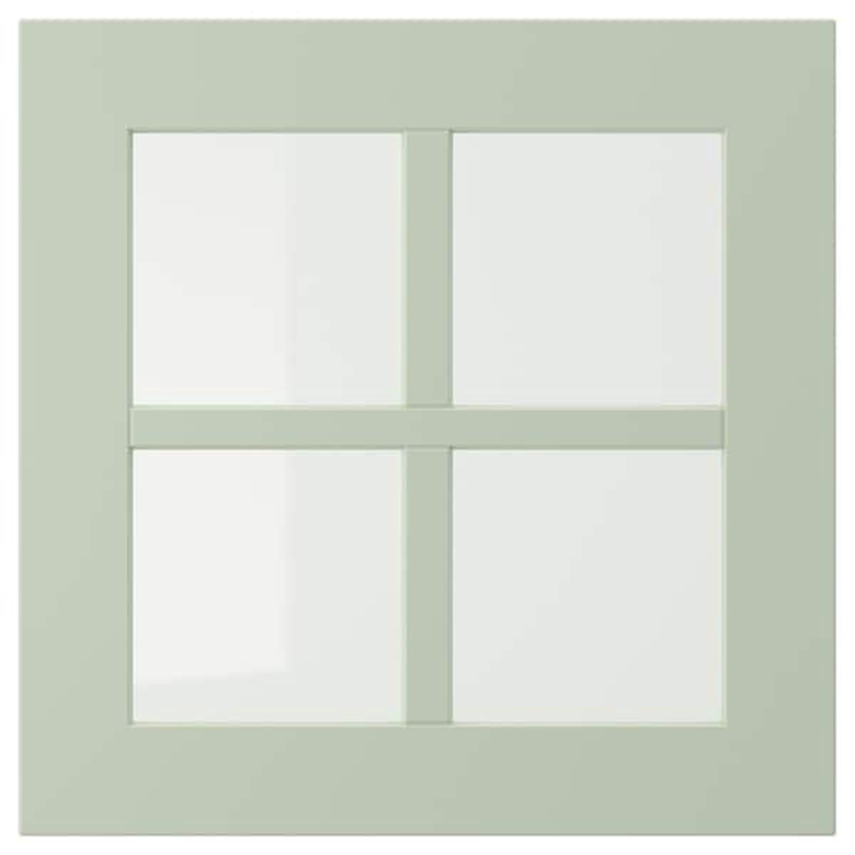 STENSUND glass door, light green, 40x40 cm