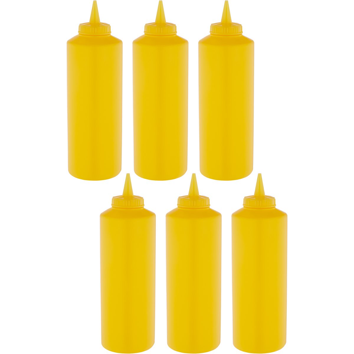 6 pack of Squeeze Sauce Bottles 475ml/16oz Yellow | WQSB16WY