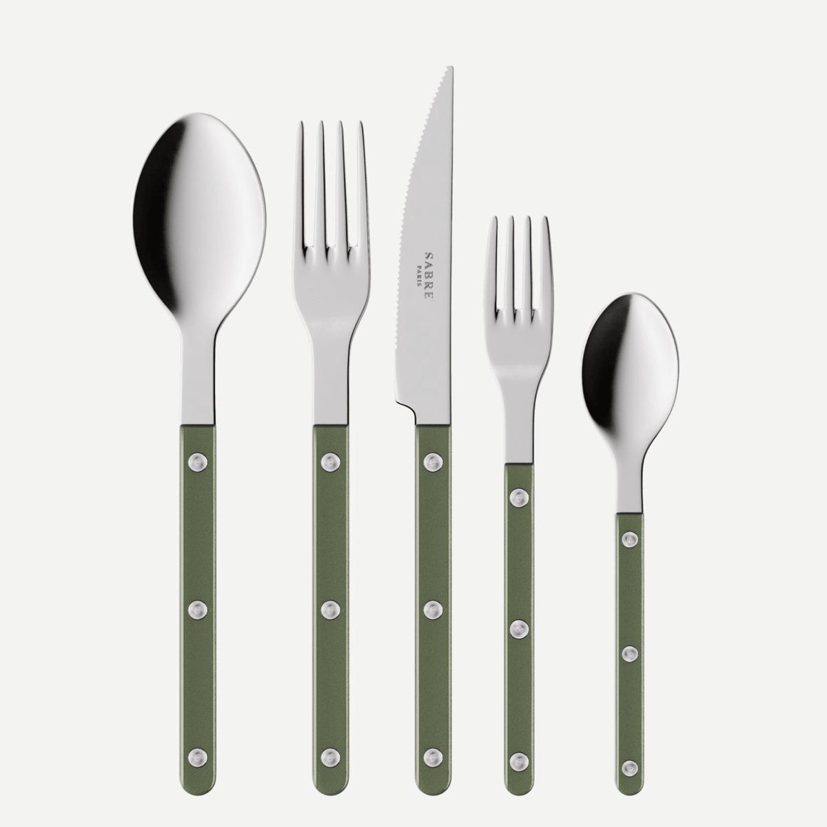 Bistrot Pearly, Dark green - 20 pieces cutlery set