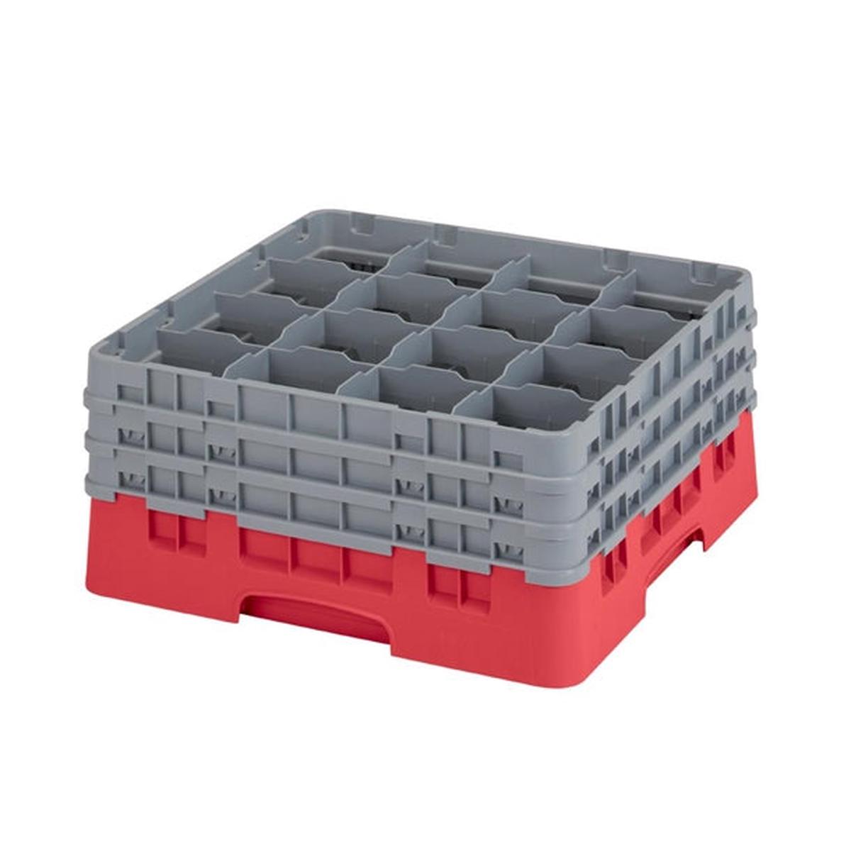 Cambro Camrack Red 16 Compartments Max Glass Height 197mm - CZ217