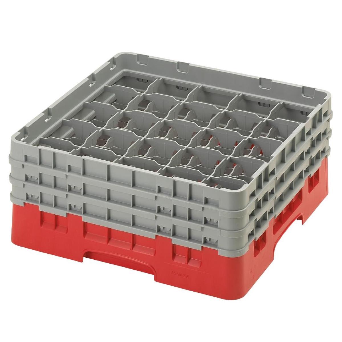 Cambro Camrack Red 25 Compartments Max Glass Height 174mm - CZ196