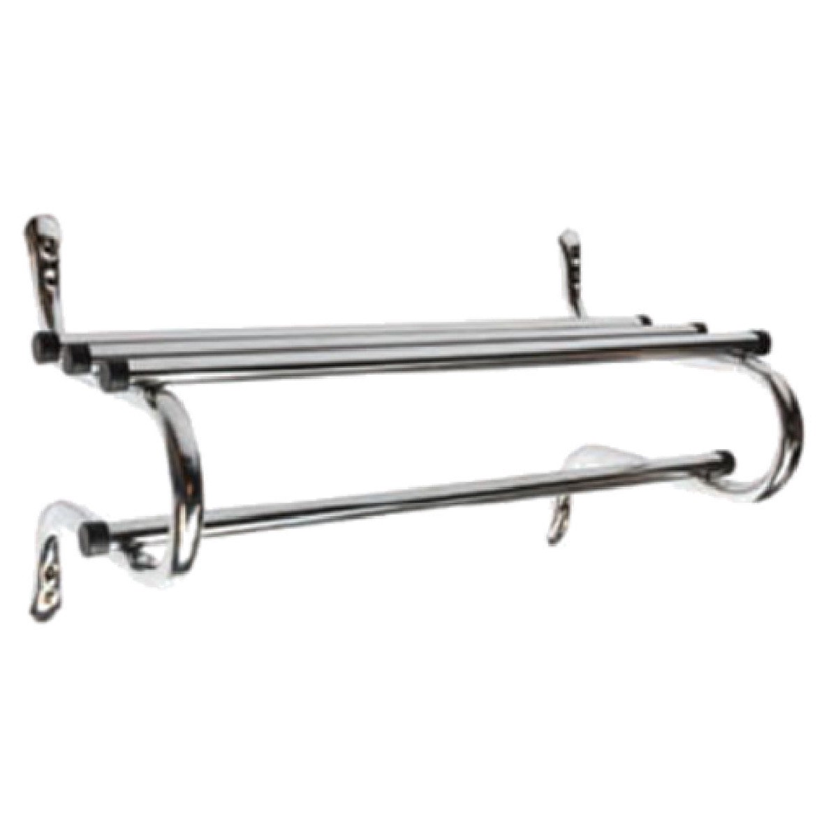 Central Specialties TMK-36D Traditional Coat Rack 33" 36" Unit 1" Metal Zinc Plated Hanging Rod With Black End Caps