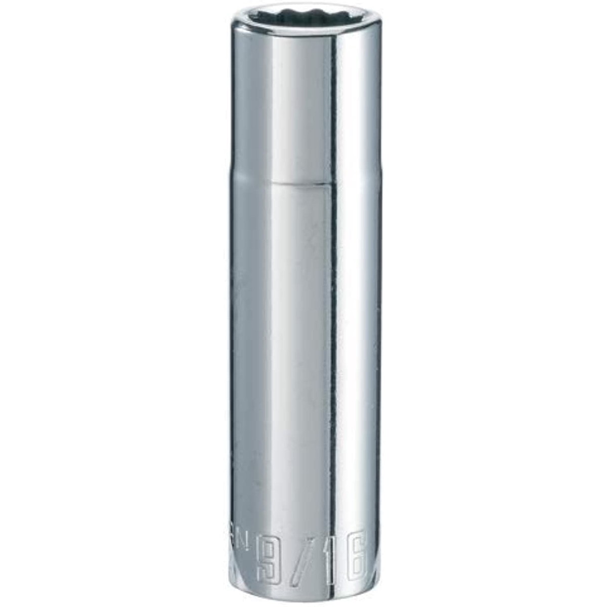 Craftsman 1/2 in. Drive SAE 12-Point Deep Socket, 9/16 in. Polished Chrome (CMMT47522)