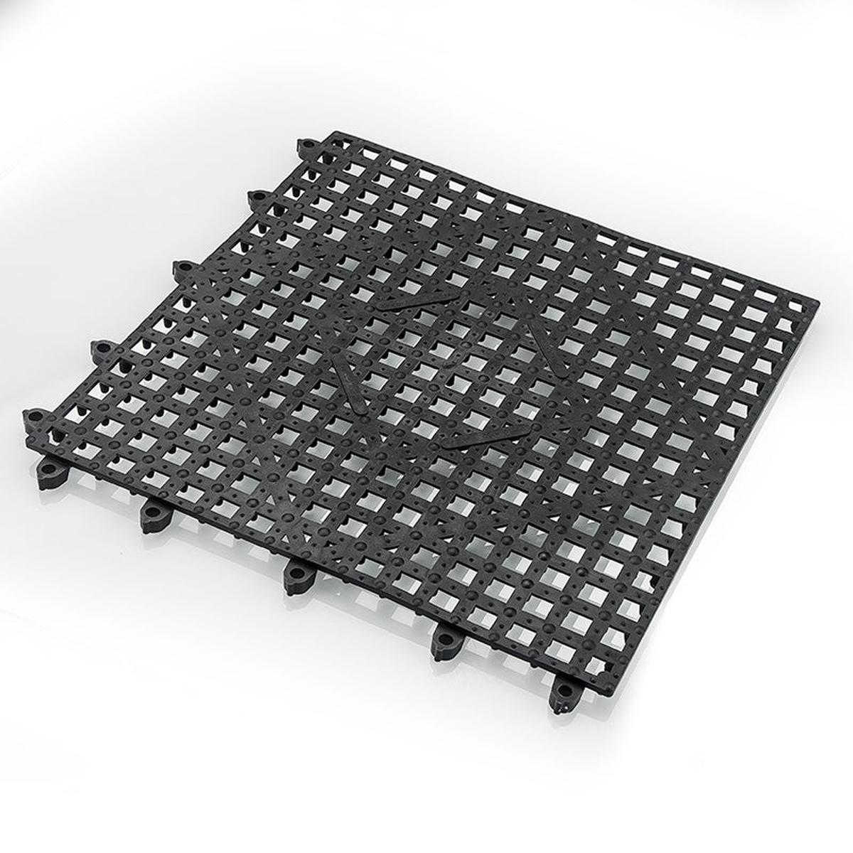 Cresco Resco BM1212BK 12"x12" Interlocking Bar Mat, Black