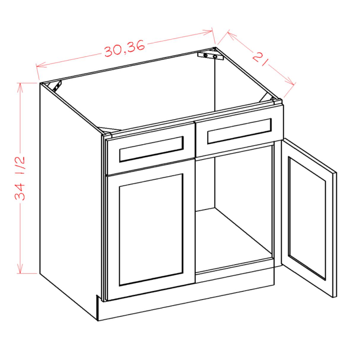 English Toffee 36" Vanity Sink Base Pre-Assembled